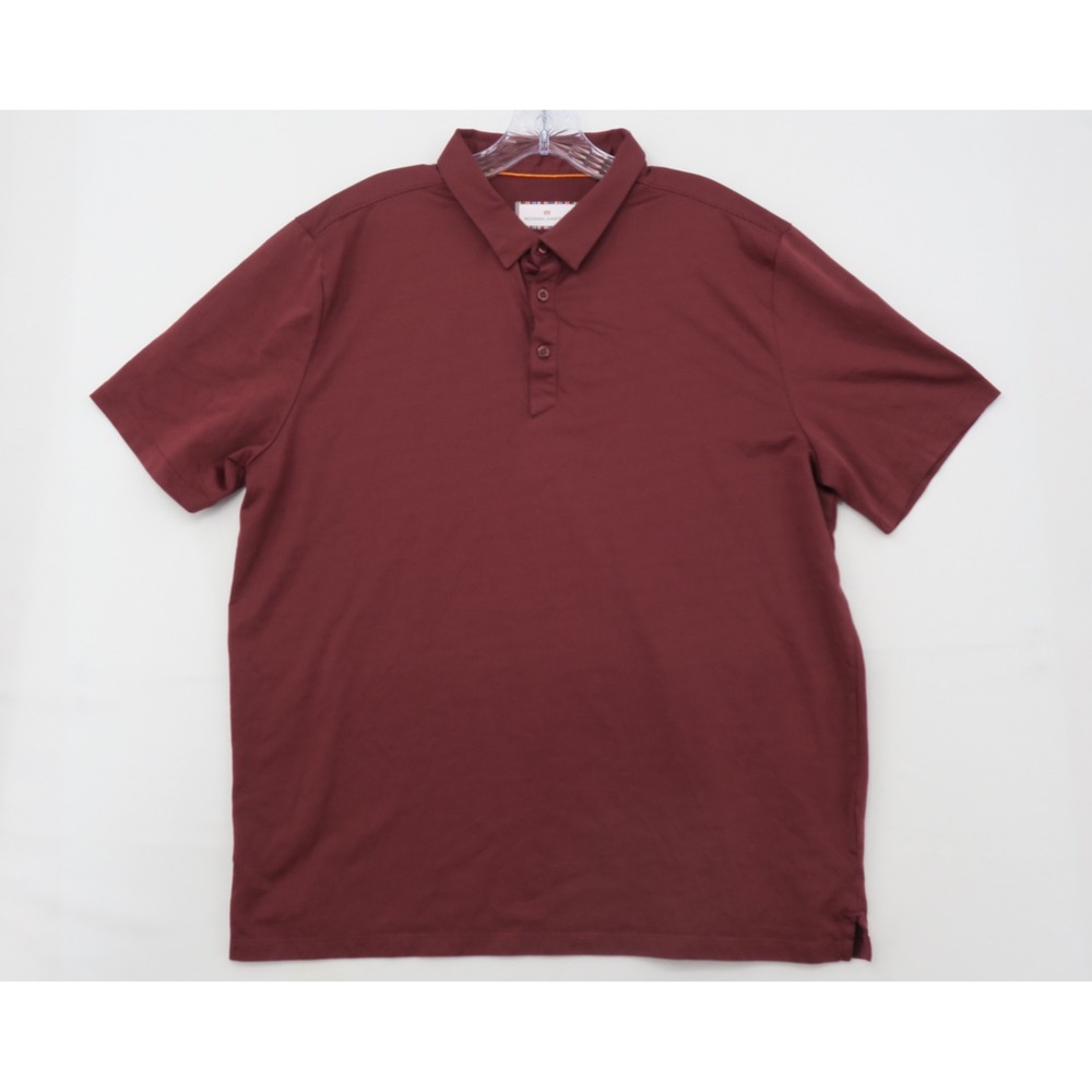 Modern Ambition Mens XL Burgundy Red Textured Short Sleeve‎ Technical Polo Shirt
